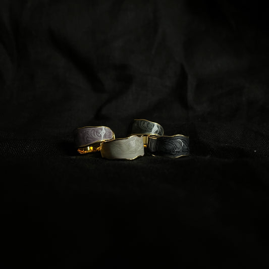 Hand Enamelled Quicksand Ring