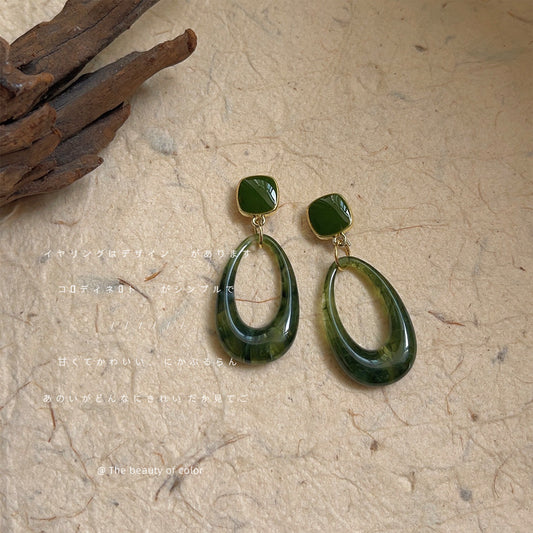 Halo Green Earrings