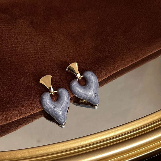 Purple Heart Swoosh Earrings