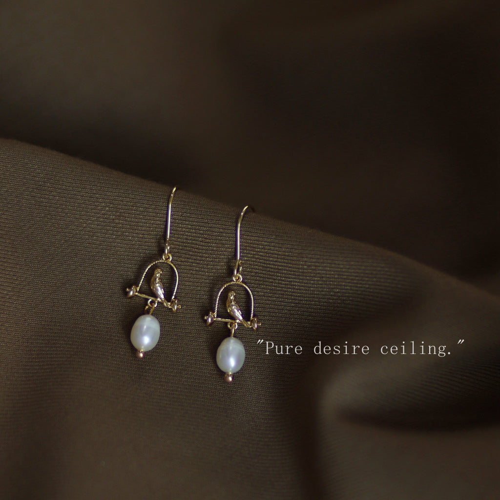 Pearl Birdie Earrings