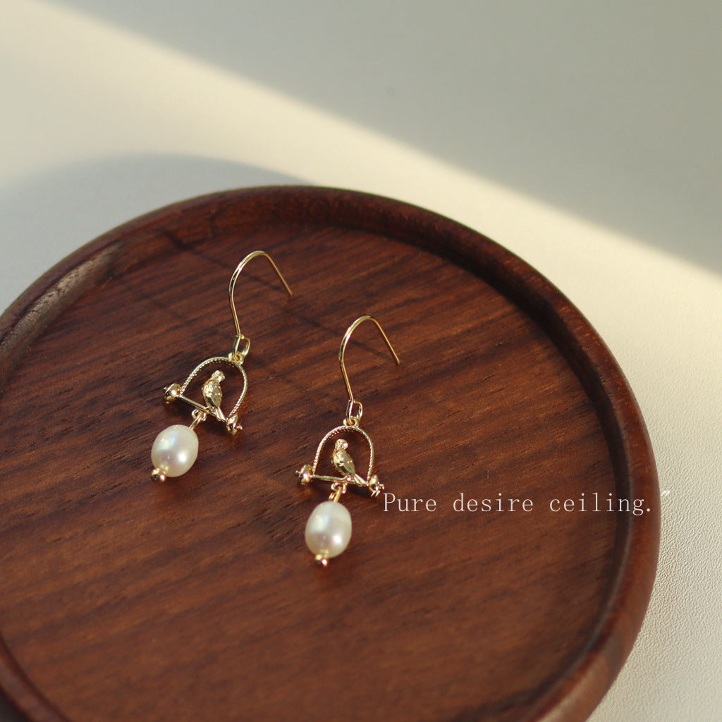 Pearl Birdie Earrings