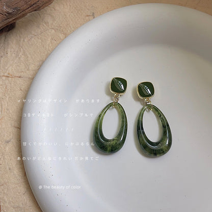 Halo Green Earrings