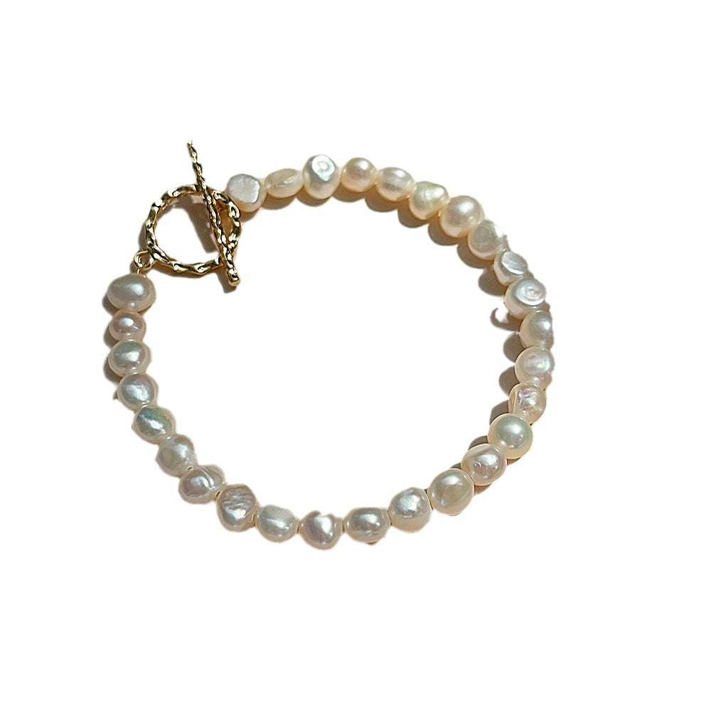 Natural shaped baroque pearl bracelet